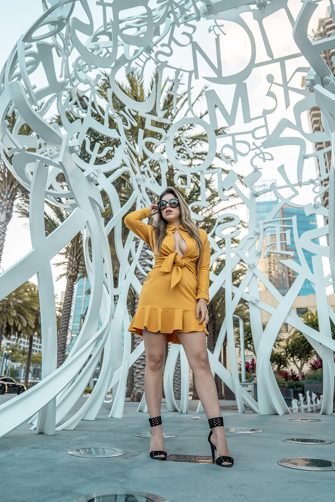 ASOS - Yellow Drop Waist Mini Dress, Pacific Soul Downtown San Diego