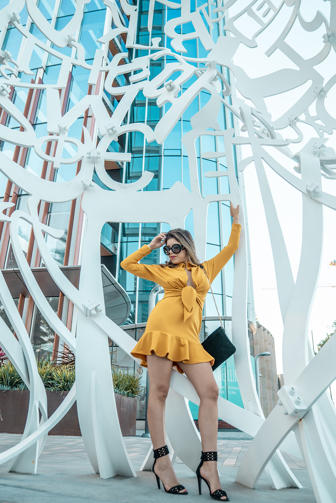 ASOS - Yellow Drop Waist Mini Dress, Pacific Soul Downtown San Diego