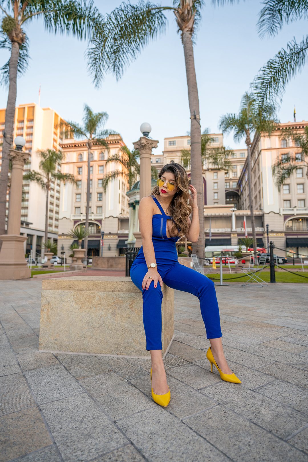 Revolve - Andrea Cut Out Jumpsuit Cobalt blue